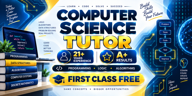 Computer Science Tutor $30/hr | Learn Coding with Clarity