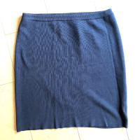 Eileen Fisher navy blue silk/cotton knit pencil skirt - Size Med