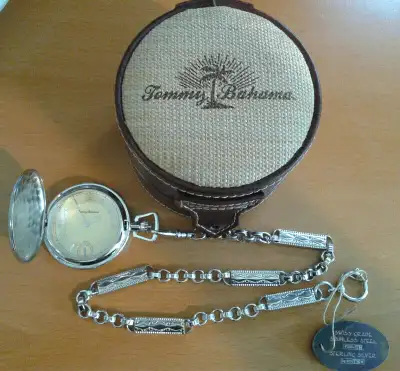 TOMMY BAHAMA - BRAND NEW STERLING SILVER POCKET WATCH, View more
