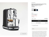 Nespresso Breville Creatista Plus Black Truffle Espresso Machine