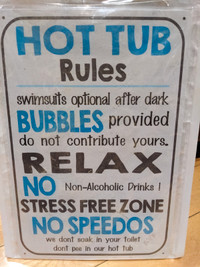 12x8 inches Brandnew in package hot tub metal sign
