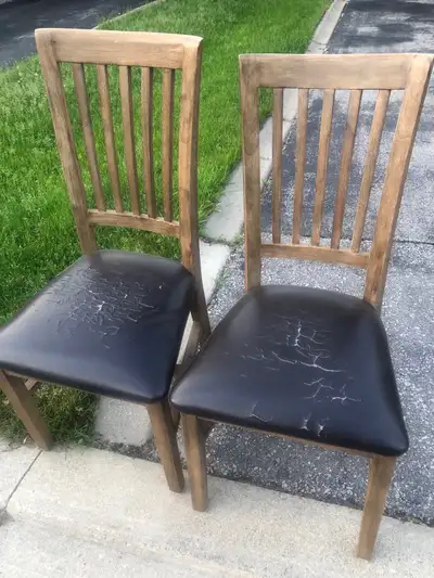 2 Dining chairs Free on curb, View more