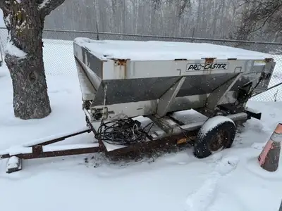 2004 Fisher Procaster 8' Stainless Steel Salt Spreader, 2 yard with a Tecumseh Gas Engine. Hasn't ru...