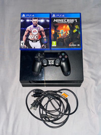 PS4 500GB (Controller, 2 Games, And All Cables) OBO!