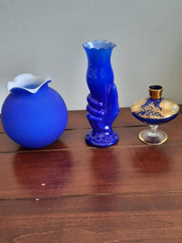 Cobalt Blue Art Glass Vases