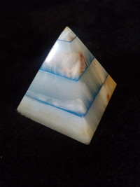 Layered Crystal Pyramid - Yellow, White, Blue - 7cm by 7cm