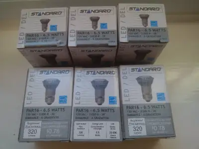 Selling Five (5) Standard Brand PAR16 Dimmable LED Lamps new in box and Two (2) slightly used ones w...