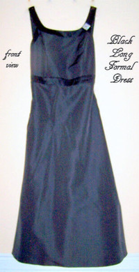 Long black dress made by David's Bridal USA, elegant, 24-26