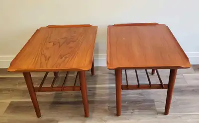 Vintage MCM Teak Pair Teak End Tables, View more