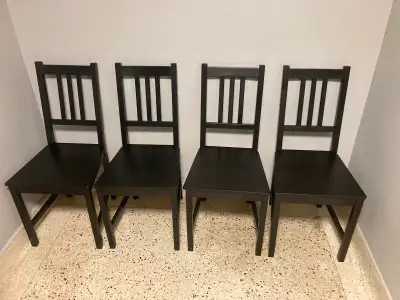 For sale a set of 4 IKEA STEFAN Dark Brown chairs in great condition.Comes from pet and smoke free h...