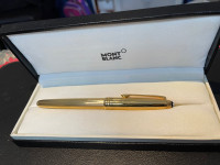 New !! Montblanc sterling silver solitaire fountain pen 