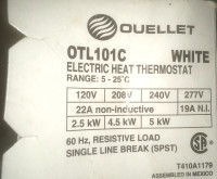 Ouellet Electric Heat Thermostat
