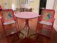 Kids Princess Table and Two folding chairs