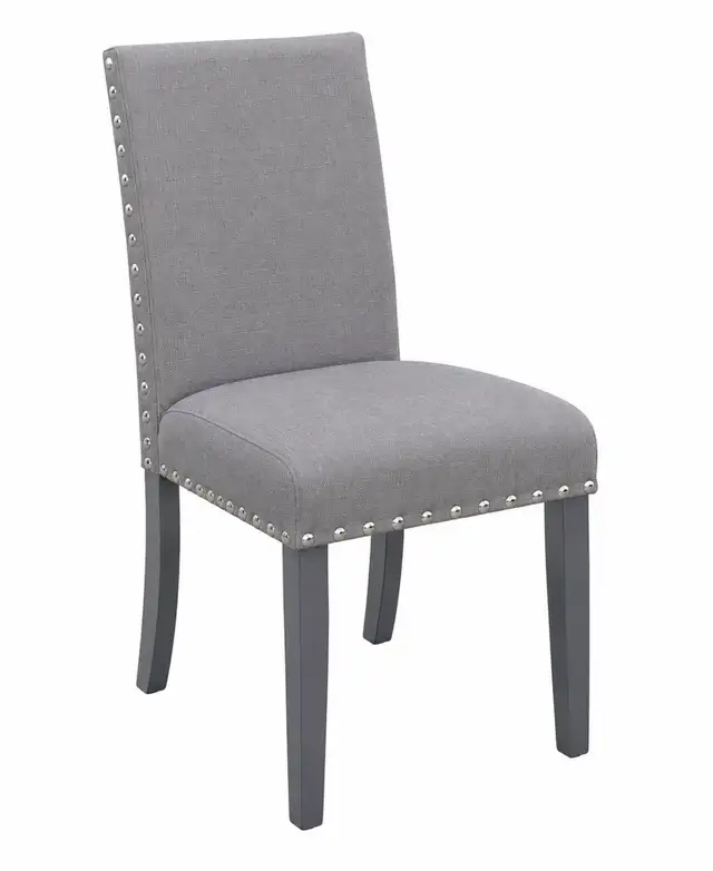 Grey Fabric Dining Chairs - set of 2 - NEW 