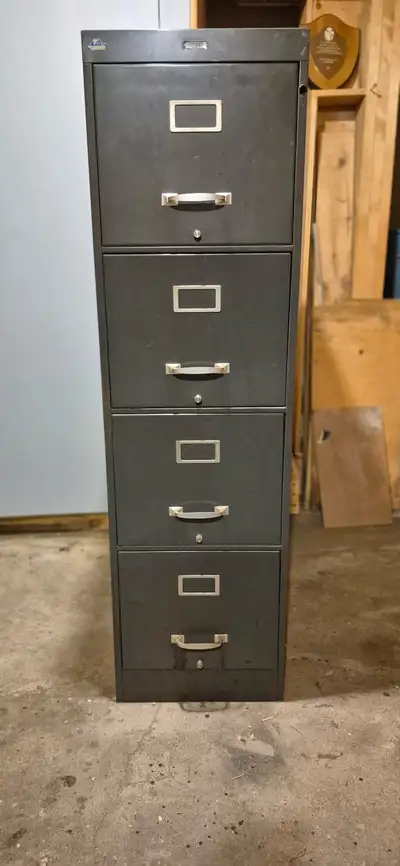 4-drawer metal filing cabinet 15” W × 26.75” D × 52.25” H, View more