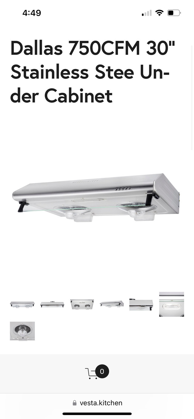 Brand New Vesta Stainless Steel 750 CFM Range hood for sale. in Microwaves & Cookers in City of Toronto - Image 2