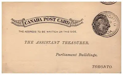 CANADA 1894 OFFICIAL GOVERNMENT CORRESPONDENCE POST CARD UX13, View more