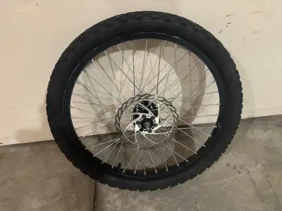 20 inch Mountain Bike Wheel and Tire with Disk Brakes. Like new
