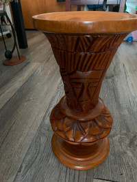 Really Old antique tiki carved wood vase