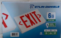 *GIFTABLE* Etlin-Daniels 6" 120V 2.5W LED Red Letter Exit sign