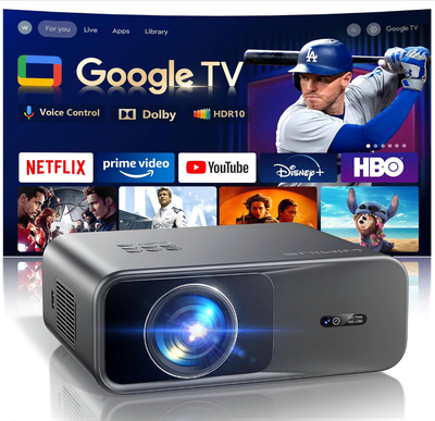 4K Smart Movie Projector Google TV/Dolby | Autofocus, View more