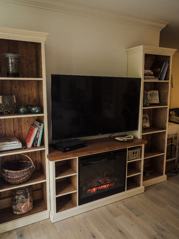Electric Fireplace with Interlocking Custom made Bookcases in Bookcases & Shelving Units in Gatineau