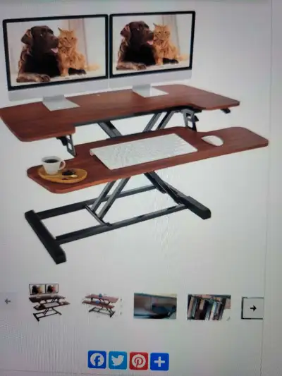 LIKE NEW Flexispot M37MN 35" Standing Desk Riser, Mahogany, View more