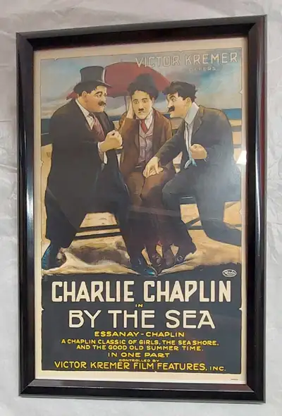 Charlie Chaplin - By The Sea - Edna Framed Poster  Print, View more