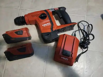 Hilti TE 6-A22 hammer drill with 2 Li Ion batteries and a c, View more
