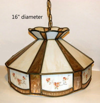Stained Glass Ceiling Lamp & Floor Stand 3 Tier Chrome