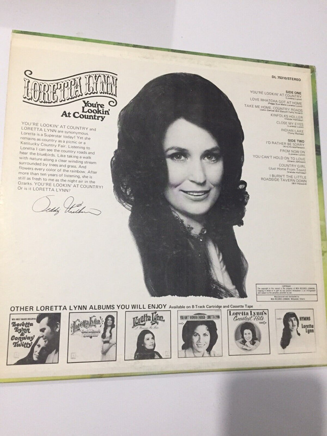 Loretta Lynn-You’re Lookin’ at Country Record  in Arts & Collectibles in North Bay - Image 2