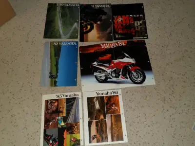 1980's Lot of Vintage Yamaha Motorcycles color brochures, View more