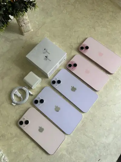 Clean pink/purple iPhones 13/14/15 with FREE AirPods & FAST CHAR, View more