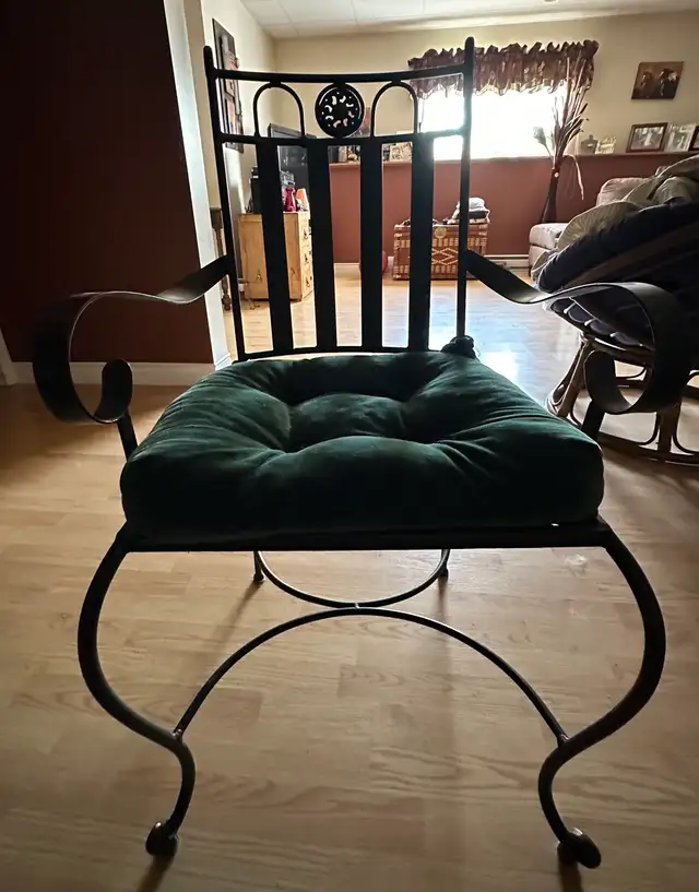 Wrought Iron Glass Top Dining Table and 4 Chairs in Dining Tables & Sets in New Glasgow - Image 4