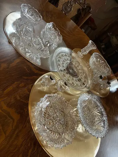 Vintage Cut Crystal Serving Ware, Priced $20-25 Each, View more