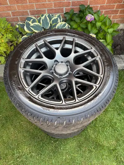 225/50/17 Toyo Observe Winter Tires Mounted and Balanced on Alloy Wheels 5x112 Bolt Pattern 66.6mm C...