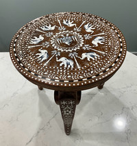 Exquisite Intricate Inlay Table Elephant Taj Mahal & More Motifs