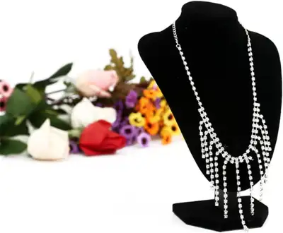 NEW BLACK VELVET   NECKLACE  DISPLAY STAND, View more