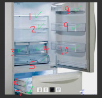 30” LG fridge shelves + drawer parts (model # LRDNS2200W )
