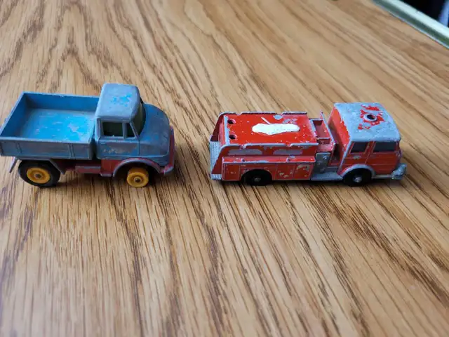 Vintage Matchbox 1960's Fire Truck & Truck