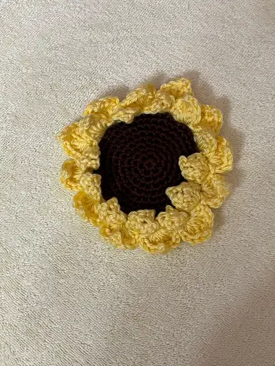 Sunflower Crochet Coaster, View more