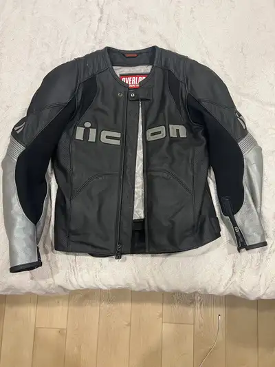 ICON Overlord Leather Motorcycle Jacket with Liner & Armour, View more
