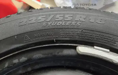 Winter Tires Michelin 225/55 R18 98H on Rims in good condition. Tread depth 5.3mm. Used on Mitsubish...