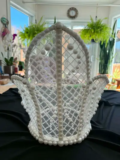 Elegant Beaded Lace & Pearl Tiara/Crown – Perfect for Weddings &, View more