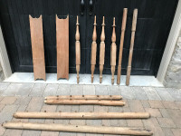 VINTAGE THICK PINE WOOD LOGS SPINDLES MANY USES