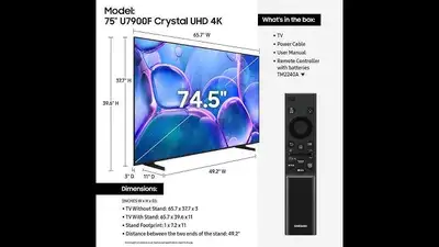 CLEARANCE SALE ON SAMSUNG 75" 4K SMART CRYSTAL UHD TV UN75U7900F, View more