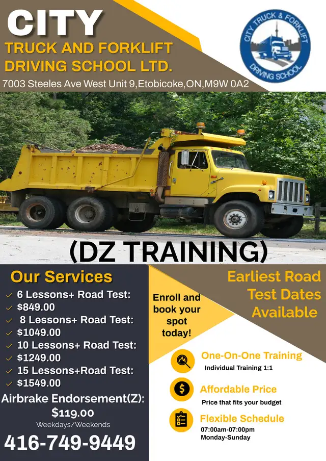 Dz Training(Lessons and Road Test Date)64739293757571121