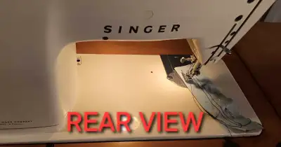 Smooth quiet running, recently serviced, reliable model #649 SINGER 1969 built sewing machine mounte...