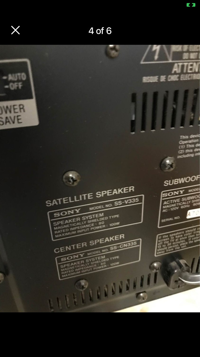 Sony SS-V335 surround speaker system | Speakers | Peterborough | Kijiji