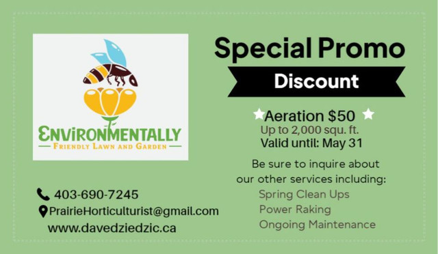 Lawn Aeration Special in Lawn, Tree Maintenance & Eavestrough in Calgary